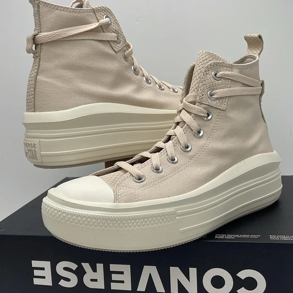 Converse Women's A12812C CTAS MOVE HI LIGHT DUNE/EGRET/PAPYRUS Sneakers Platform